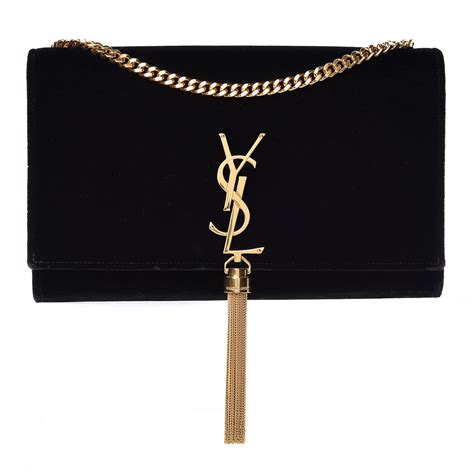 Saint Laurent Velvet Shoulder Bag 